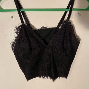 SHEIN black lace crop top